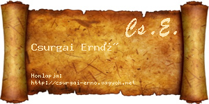 Csurgai Ernő névjegykártya